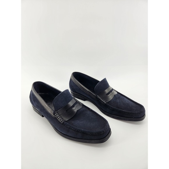 Florsheim Other - Florsheim Mens Navy Blue Suede Leather Penny Loafers Dress‎ Shoes 11.5